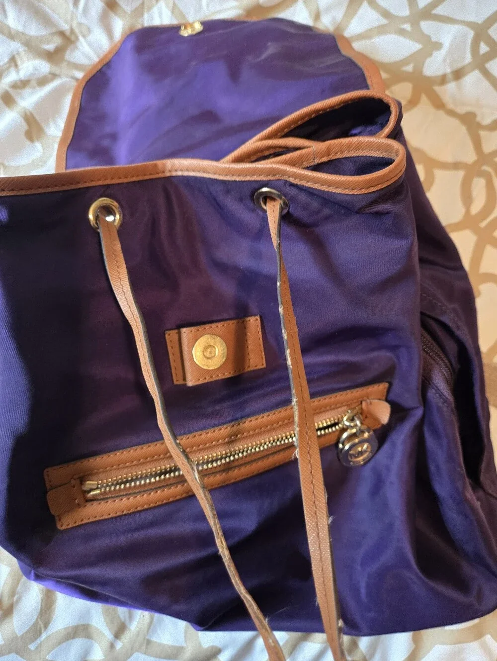 Michael Kors Kempton Purple Nylon Backpack Bag